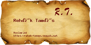Rehák Tamás névjegykártya